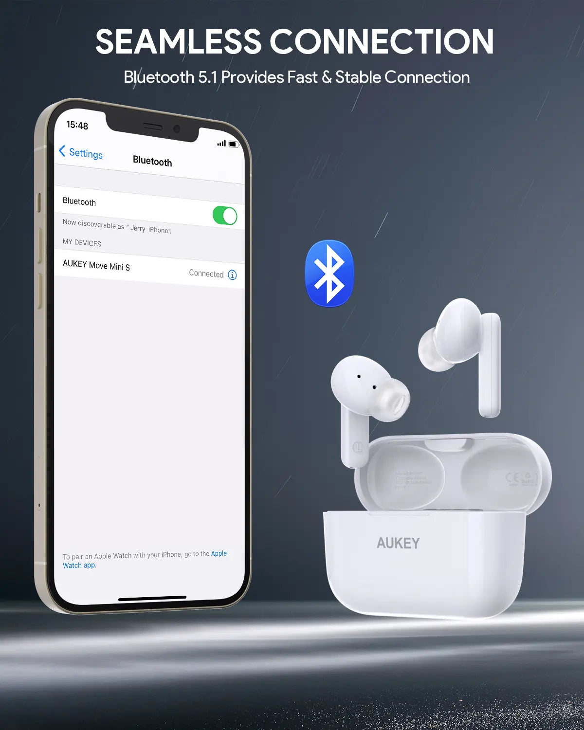 AUKEY Move Mini S True Wireless Earbuds with 10mm Drivers & IPX5 Water Resistance – EP-M1S