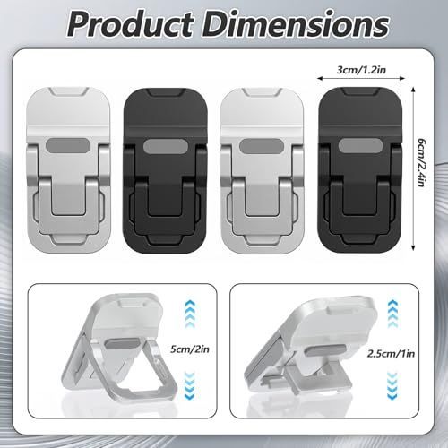 4 Pcs Portable Keyboard Riser Set Mini Adjustable Keyboard Stand Ultra-Thin Key Board Lift with 2 Angle Settings Ergonomic Keyboards Riser Desk for Laptops, Silver & Black