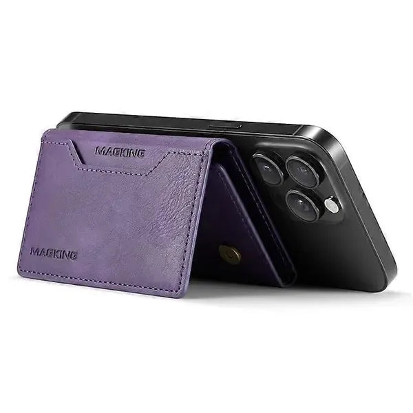 MAGKING K2 Stand Magnetic Card Holder Compatible with MagSafe RFID Mobile Wallet - Purple