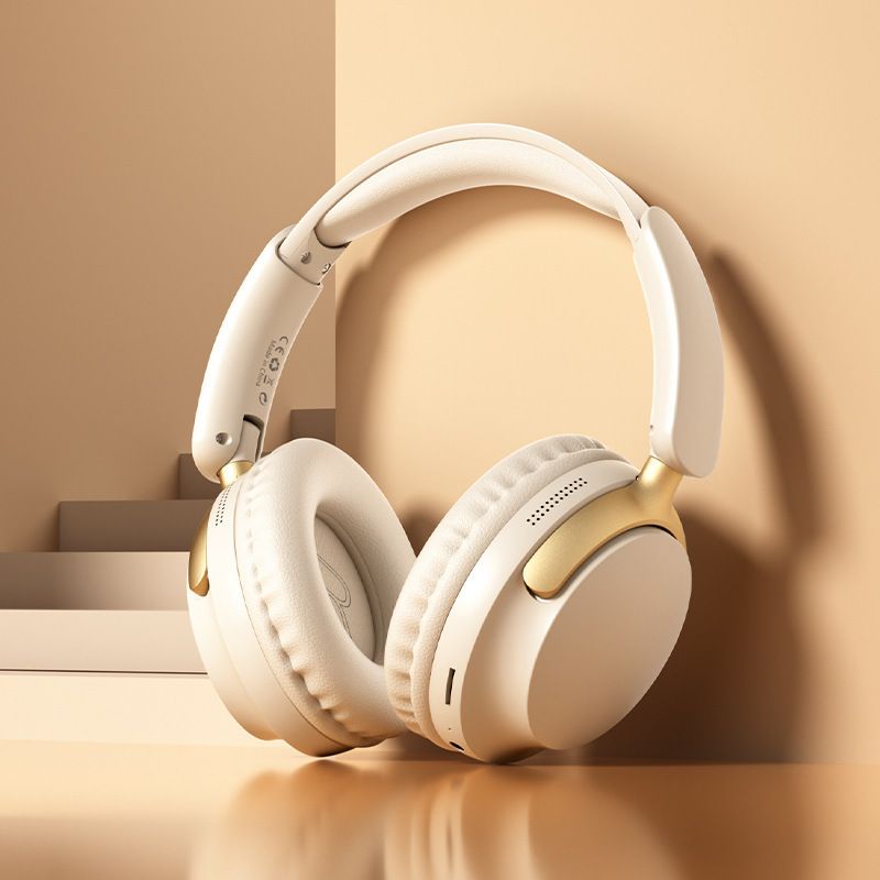 Wireless Over-Ear Headphones - Foldable Bluetooth Headset with TF Card Slot - Hi-Fi Stereo Music Gaming Headphone with Mic - Off White