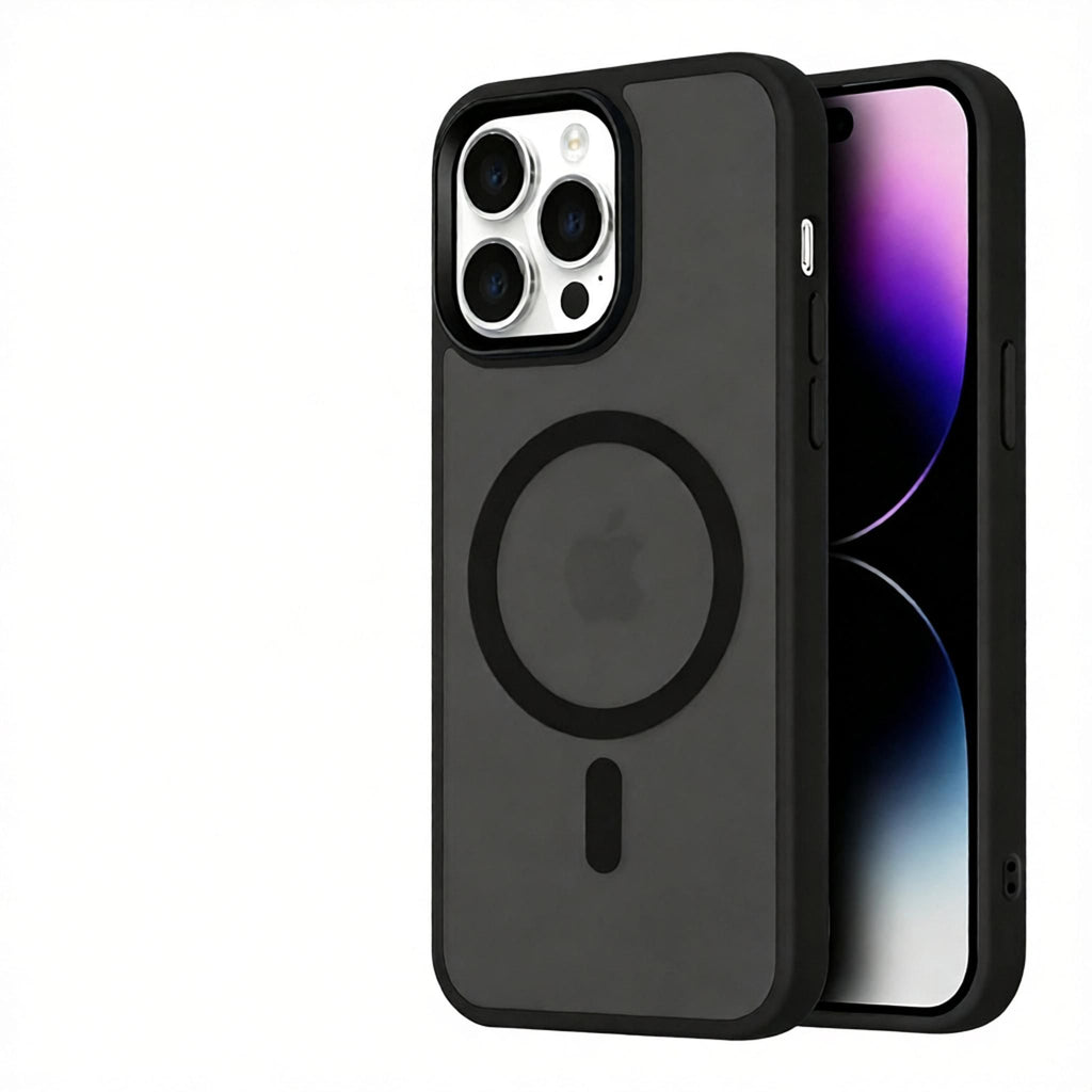 Matte Sandblasted Anti-Drop Phone Case - Soft Silicone Skin Feel Cover for iPhone - Shockproof Protective Case with Camera Protection - Black for iPhone 18 Pro