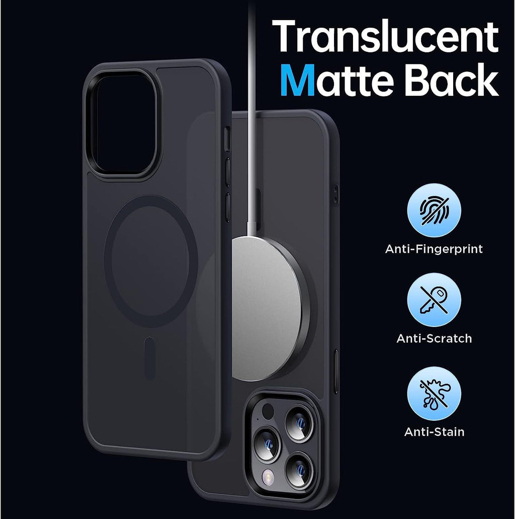 Matte Sandblasted Anti-Drop Phone Case - Soft Silicone Skin Feel Cover for iPhone - Shockproof Protective Case with Camera Protection - Black for iPhone 18 Pro