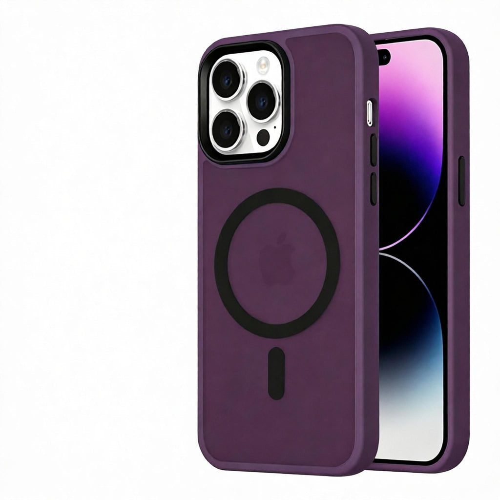 Matte Sandblasted Anti-Drop Phone Case - Soft Silicone Skin Feel Cover for iPhone - Shockproof Protective Case with Camera Protection - Plum for iPhone 18 Pro Max