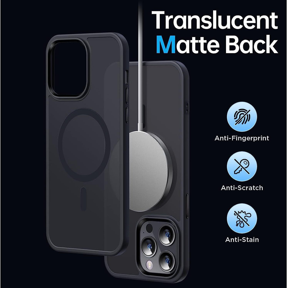 Matte Sandblasted Anti-Drop Phone Case - Soft Silicone Skin Feel Cover for iPhone - Shockproof Protective Case with Camera Protection - Titanium Gray for iPhone 18 Pro Max